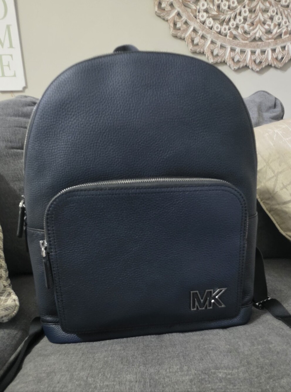 Michael Kors Midnight Navy Pebbled Leather Backpack